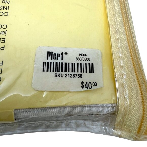 PIER 1 IMPORTS Curtains Pair of Panels Sand Floral Sheer Rod Pocket NEW 42x84 - Picture 10 of 11